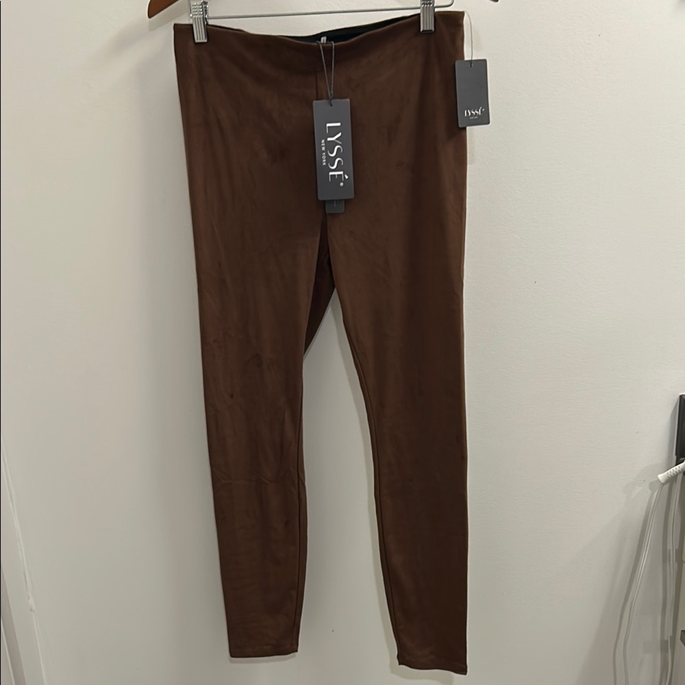 Lysse Vegan Suede Leggings - Chocolate